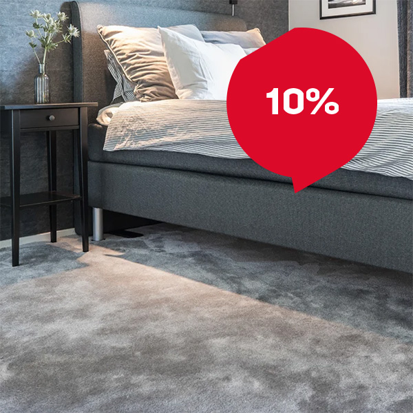 Akkurat nå, 10 % rabatt på vegg-til-vegg-tepper