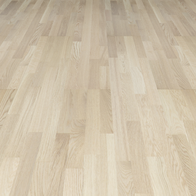Barlinek Parkettgulv Eik 4-stav Hvitlakkert 14mm  Klikkgulv Barclick, Hvitlakkert, 14x207x2200 Mm, 3,18 M2/pkt