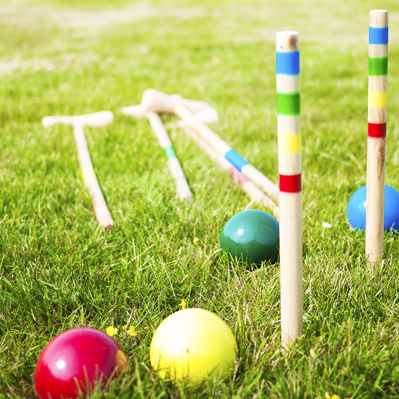 Krocket-set 75 Cm Køller I Blå, Rød, Gul Och Grønn, 5cm Ball