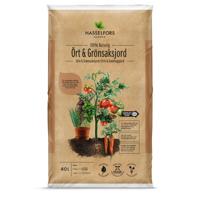 Hasselfors Garden Grønnsaksjord Krav 40l