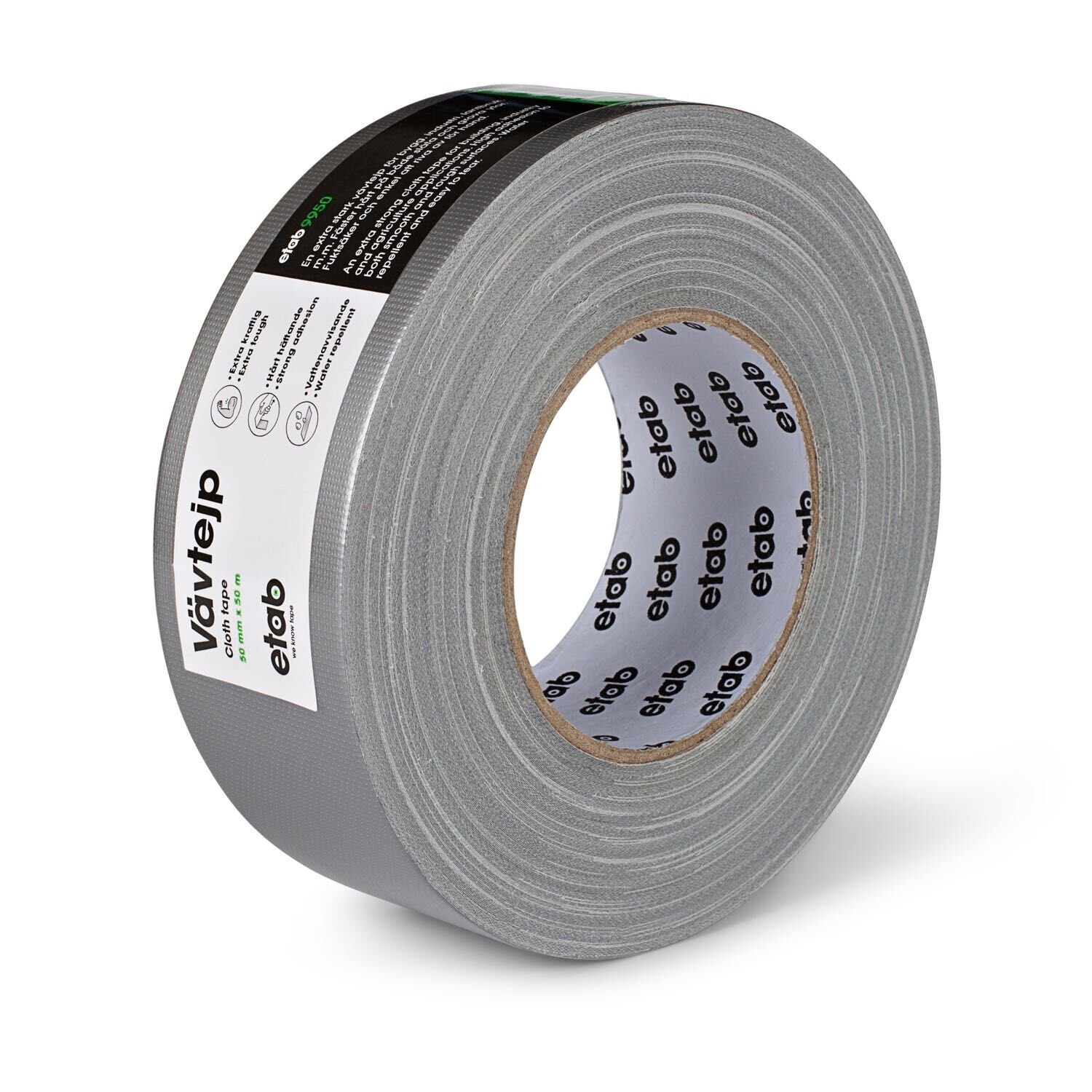 Etab Duct Tape 50mx50mm, Sterk Vedheft, Tåler Temperaturer Opp Til 60 °c