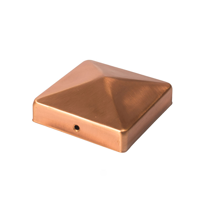 Stolpehatt Pyramid 97x97mm, Kobber
