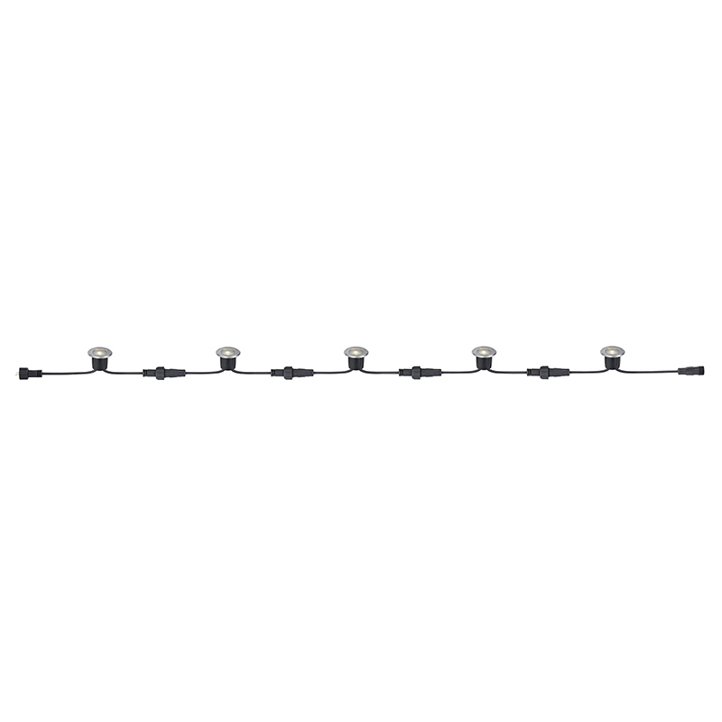 Trädgård Decklight Startsett, 5 Lamper, Inkl Transformator, Led, Effekt 0,15w, Hullmål 28mm, Bredde 3,8cm, Høyde 2,5cm, Dybde 3,8cm