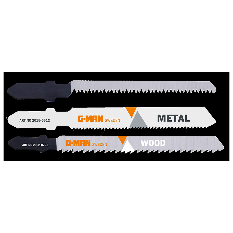Stikksagbladsett Tre/metall 5-pak Fine Og Grove Kutt For Metallprofiler, Metallplater Og Spikret/skrudd Tre Samt Vanlig Tre