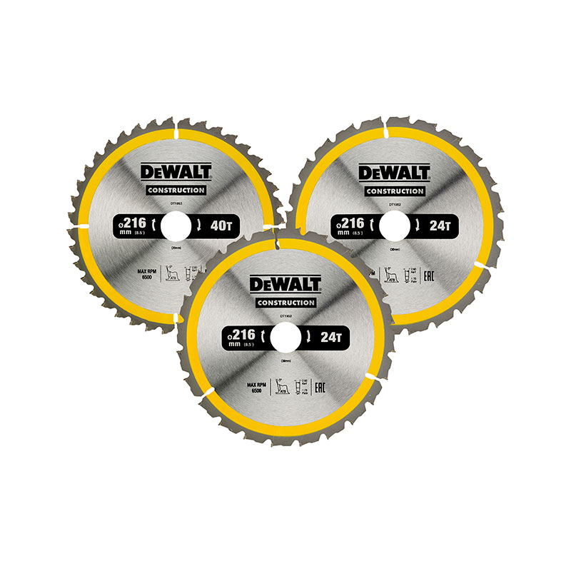 Dewalt Sagblad Sirkel 216mm 3-pack Dewalt 3-pakk