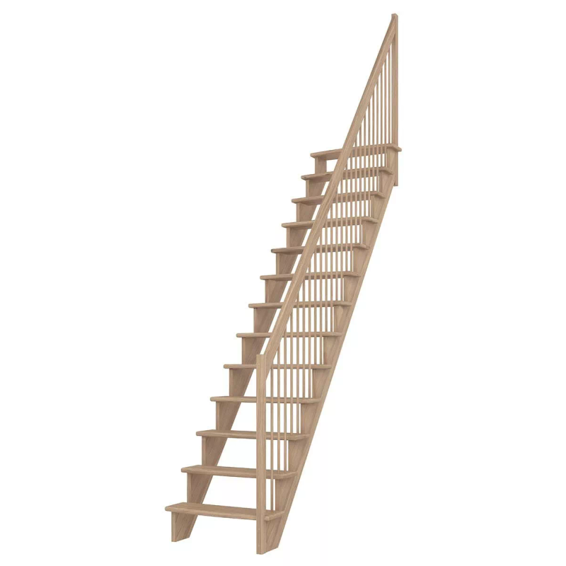 Dolle Trapp Lyon Lakkert Eik Rett Vertikalt Tre-rekkverk Dolle Høyre Side, 65 Cm