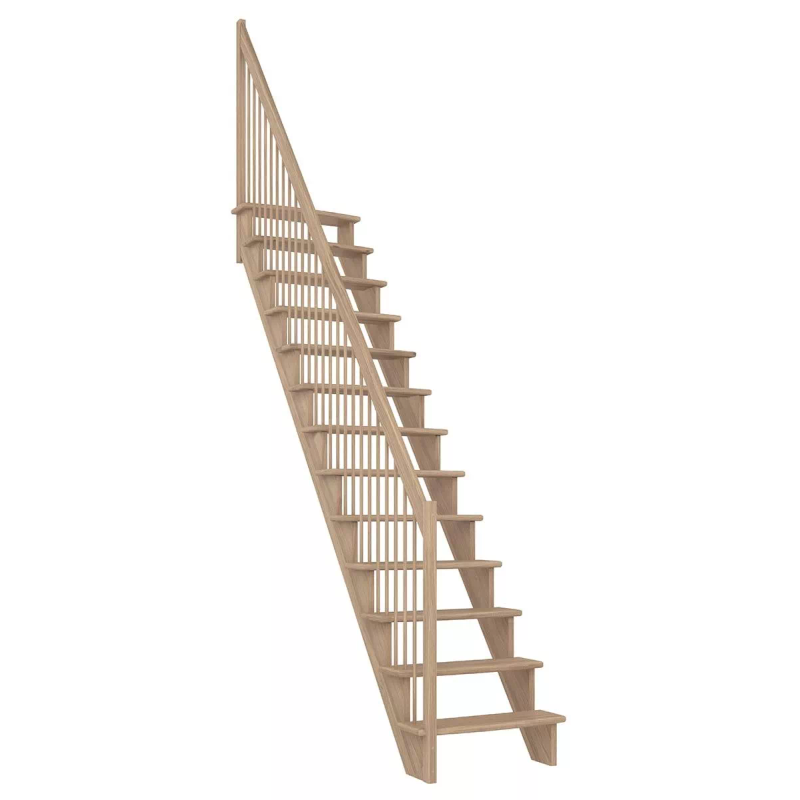Dolle Trapp Lyon Lakkert Eik Rett Vertikalt Tre-rekkverk Dolle Venstre Side, 65 Cm