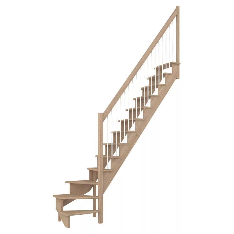 Dolle Trapp Lyon L-form Vertikalt Metallrekkverk Dolle Lakkert Eik, Nede Til Høyre, 65 Cm