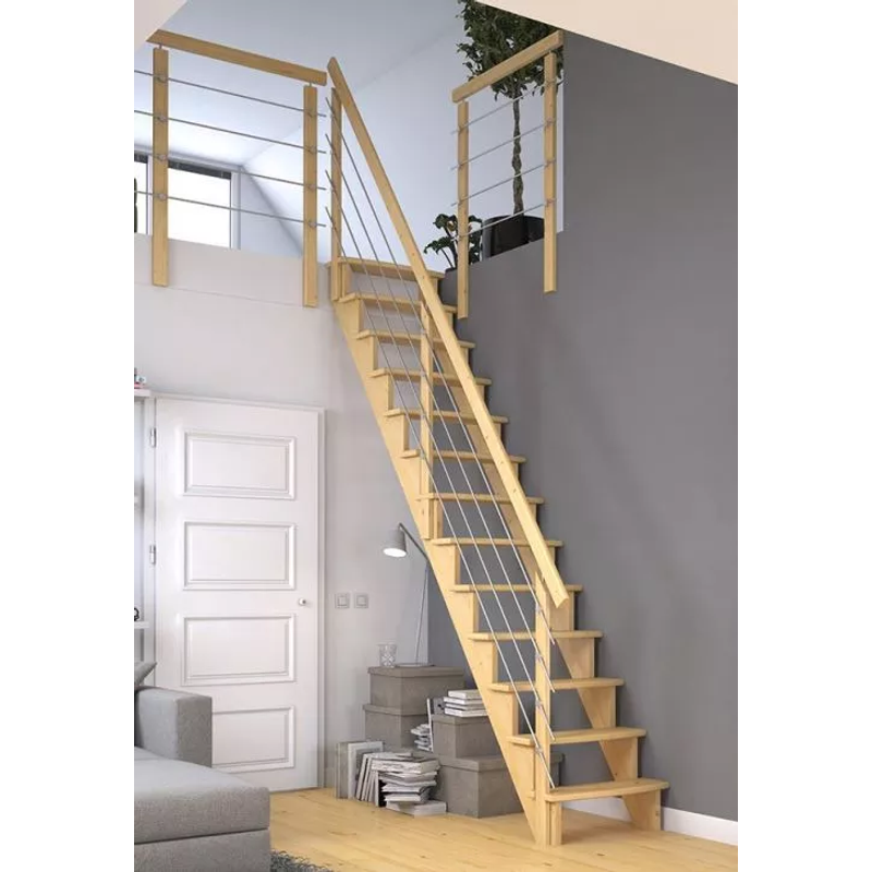 Dolle Trapp Lyon Rett Horisontalt Stålrør-rekkverk Dolle Lakkert Fyr, Venstre Side, 65 Cm