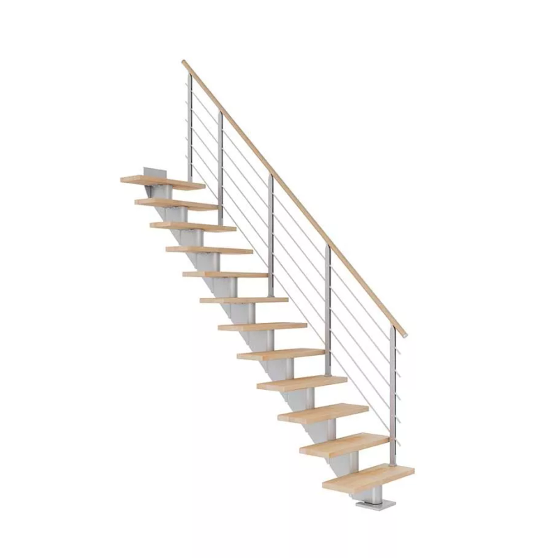 Dolle Trapp Hamburg Design Rett Dolle Sølvgrå, Oljet Bøk, 12 Trinn, 85 Cm