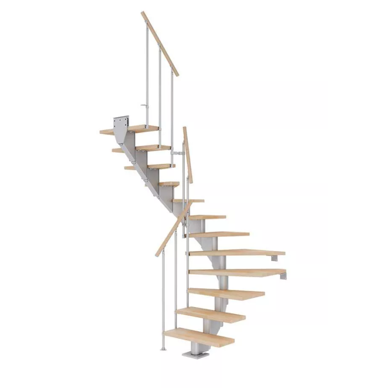 Dolle Trapp Hamburg Classic Ii U-form Dolle Sølvgrå, Oljet Bøk, 11 Trinn, 85 Cm