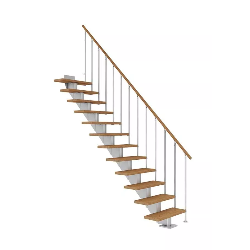 Dolle Trapp Hamburg Classic Ii Rett Dolle Sølvgrå, Oljet Eik, 14 Trinn, 85 Cm