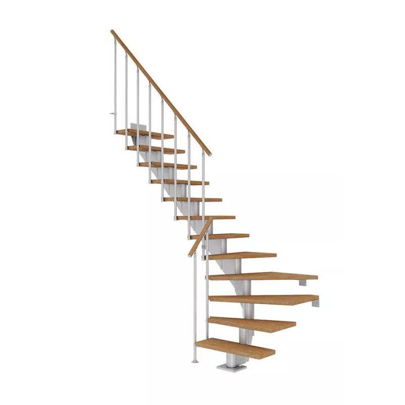 Dolle Trapp Hamburg Classic Ii L-form Dolle 75 Cm, 11 Trinn, Oljet Eik, Sølvgrå