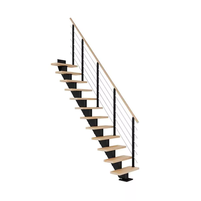 Dolle Trapp Frankfurt Design Rett Dolle Svart, Oljet Bøk, 13 Trinn, 65 Cm