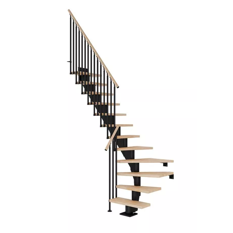Dolle Trapp Frankfurt Classic Iii L-form Dolle Svart, Oljet Bøk, 13 Trinn, 65 Cm