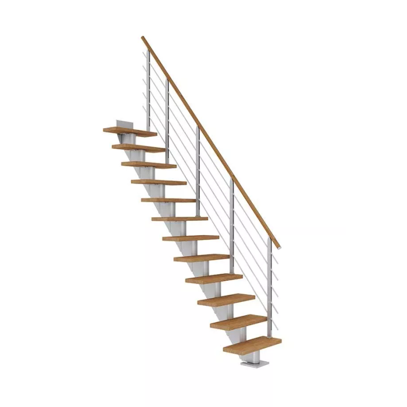 Dolle Trapp Frankfurt Design Rett Dolle Sølvgrå, Oljet Eik, 12 Trinn, 75 Cm