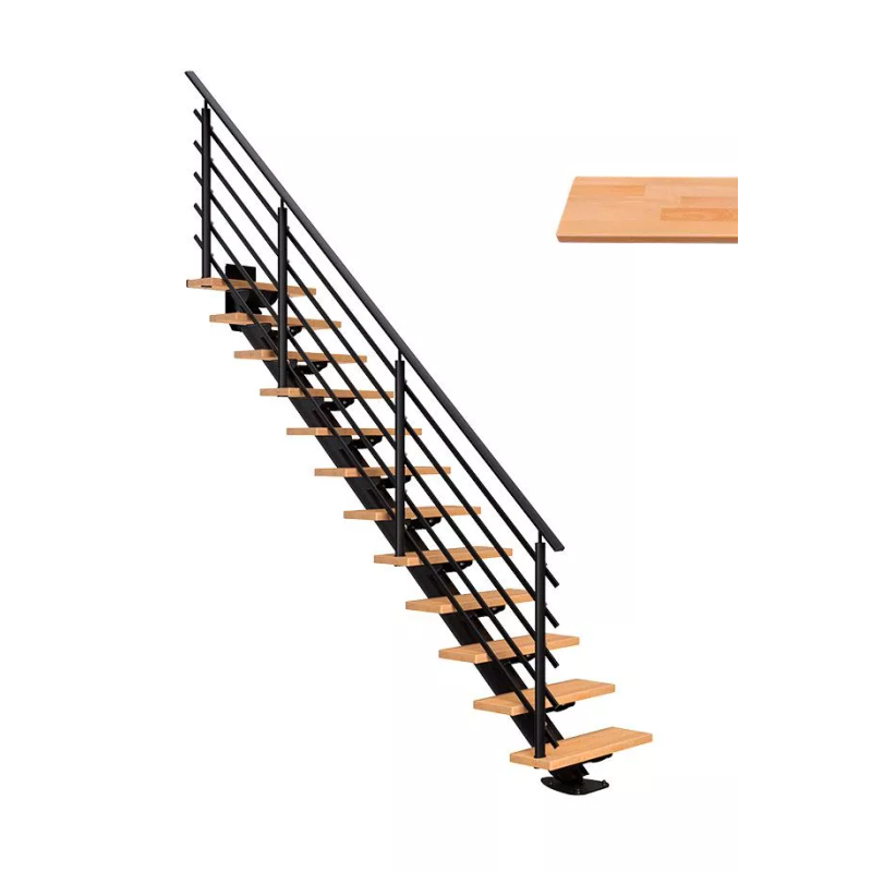 Dolle Trapp Sydney Pure Rett Dolle Svart, Oljet Bøk, 11 Trinn, 85 Cm