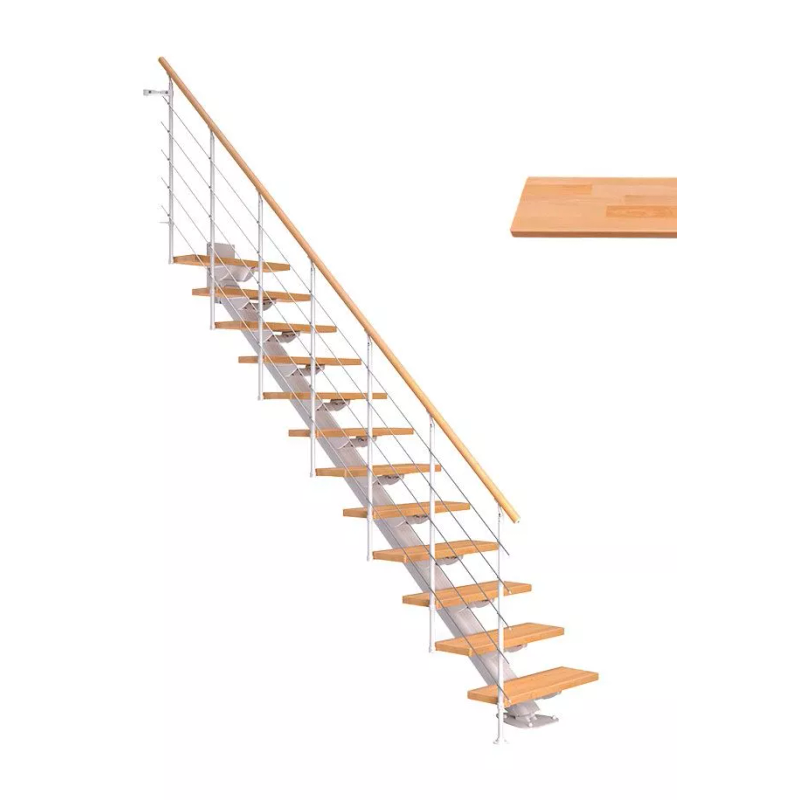 Dolle Trapp Sydney Style6 Rett Dolle 75 Cm, 11 Trinn, Oljet Bøk, Hvit