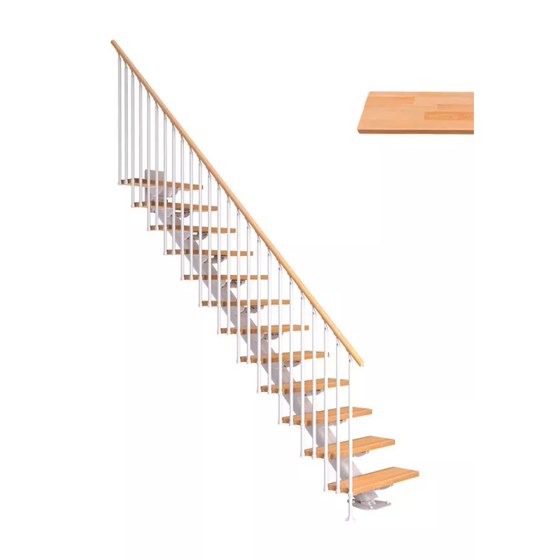 Dolle Trapp Sydney Classic Iii Rett Dolle Hvit, Oljet Bøk, 13 Trinn, 85 Cm