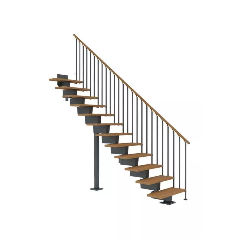 Dolle Trapp Dubai Classic Iii Rett Dolle 11 Trinn, Antracit, Oljet Eik, 80 Cm