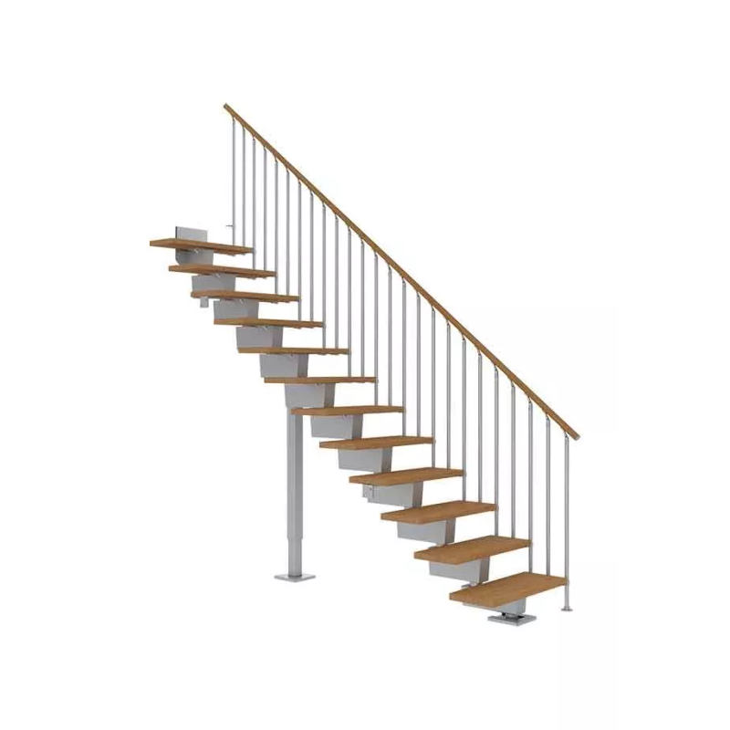 Dolle Trapp Dubai Classic Iii Rett Dolle 16 Trinn, Sølvgrå, Oljet Eik, 80 Cm