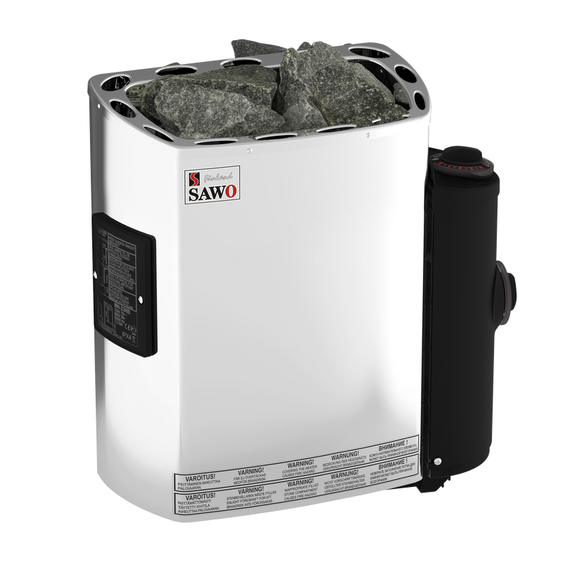 Sawo Elektrisk Saunaovn Rustfritt Mini Premium 3p-1p Sawo 3,6 Kw (3-6 M3), Nb, Innebygd Kontroll (inkl. Timer Og Termostat)