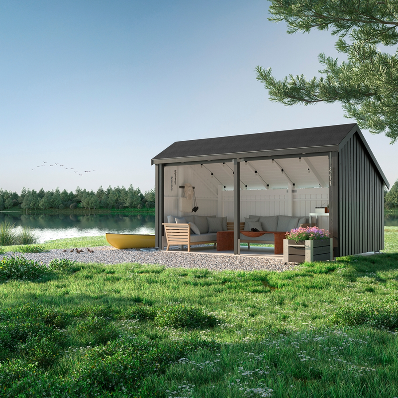 Plus Hagehus Multi 10,5 M2 2 Moduler Åpen  Inkl. Takpapp Og Alulister