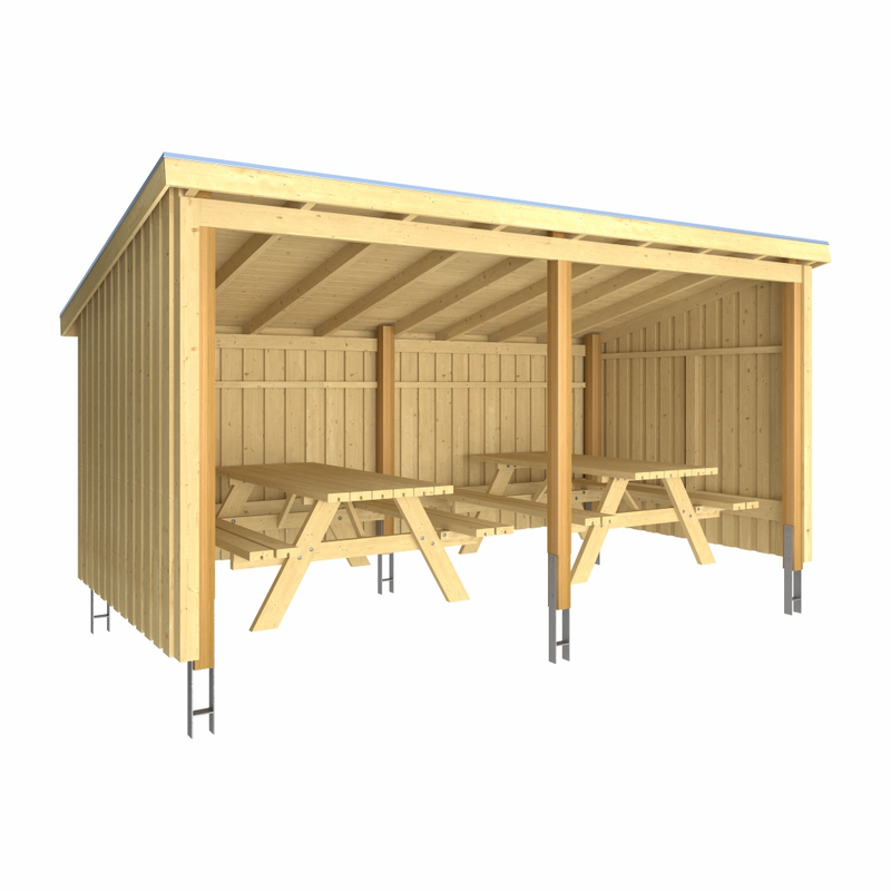 Plus Picnichus Nordic 9,5 M2  Inkl. Benkesett, Takpapp, Alulister Og H-stolpeføtter
