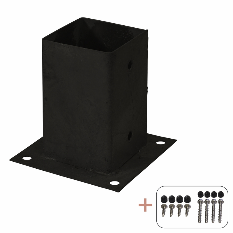 Plus Stolpefot Cubic 9x9 Cm Stolper Til Fundament  Svart