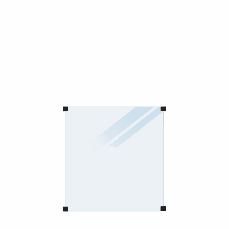 Plus Glassgjerde Herdet Til Runde Stolper 90x91 Cm  Frostet