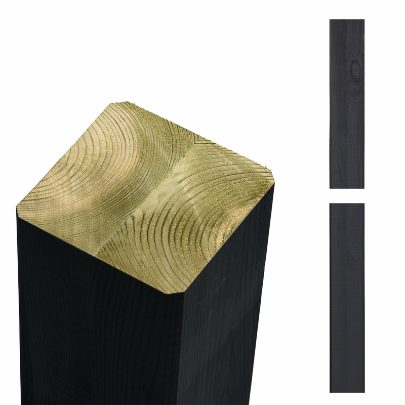 Plus Stolpe Om Laminert 4,5×9×238 Cm, Lige Ende, Svart