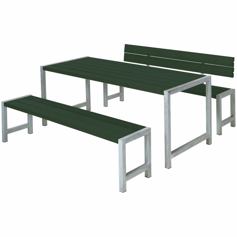Plus Planksett Med 1 Ryggstøtte 186 Cm  Grøn