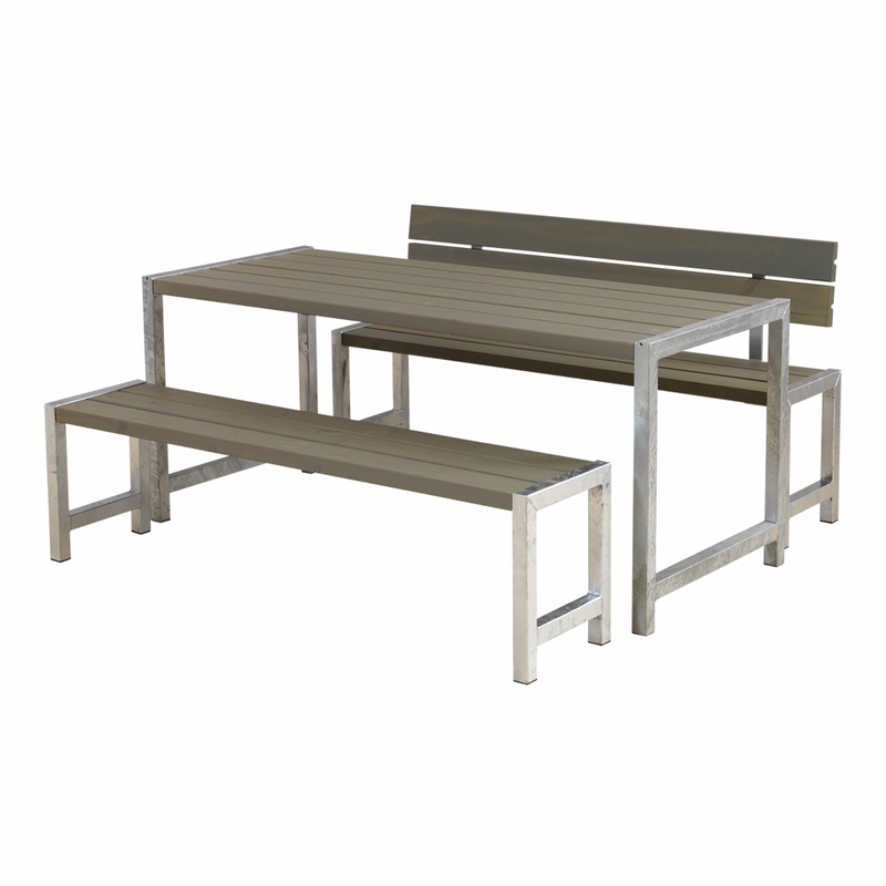 Plus Planksett Med 1 Ryggstøtte 186 Cm  Gråbrun