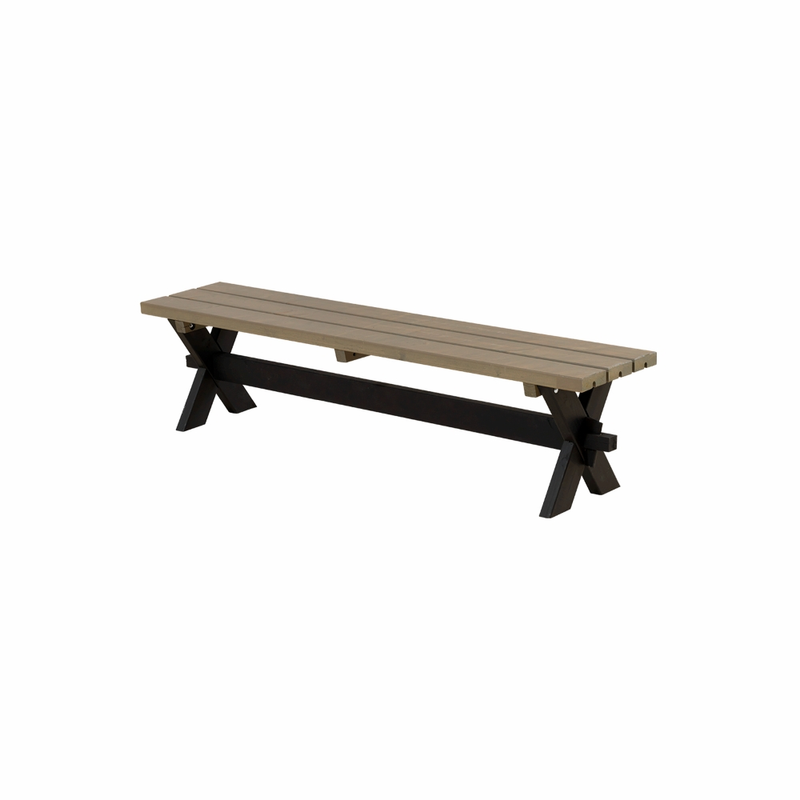 Plus Plankbenk Nostalgi 177 Cm  Svart/gråbrun