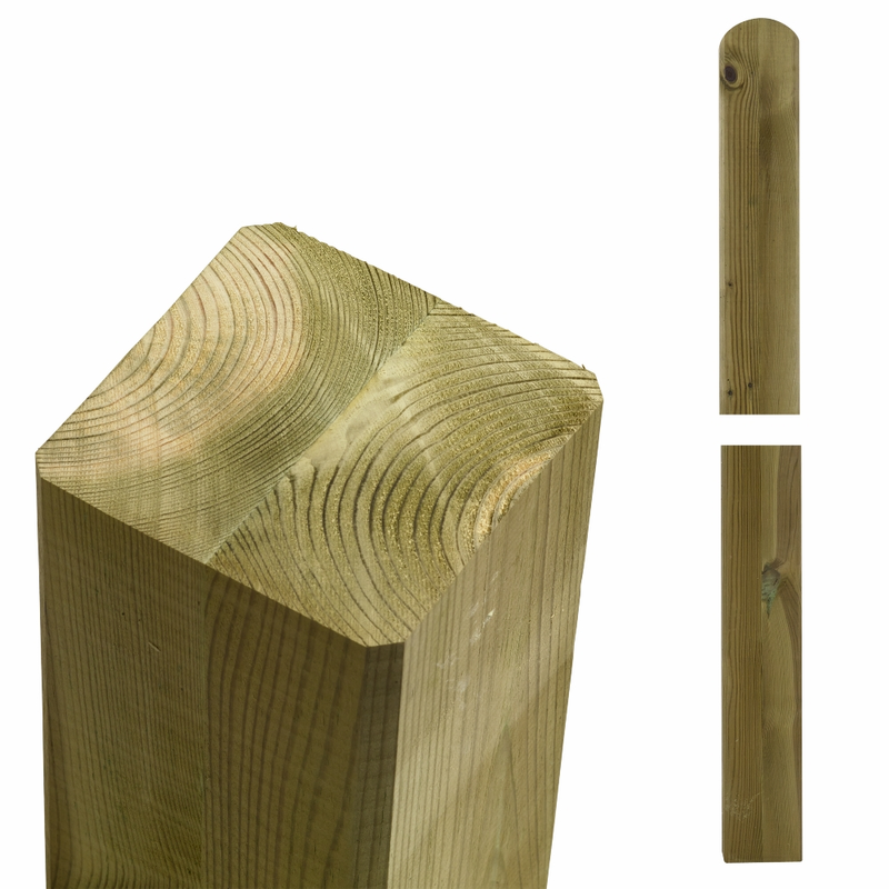 Plus Stolpe Om Laminert 9×9×188 Cm, Afrundet Ende, Stål