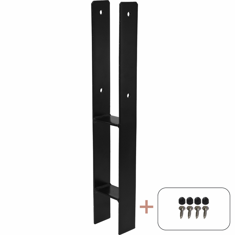 Plus H-stolpefot 60 Cm Til 9x9 Cm Stolper Til Nedstøping  Svart