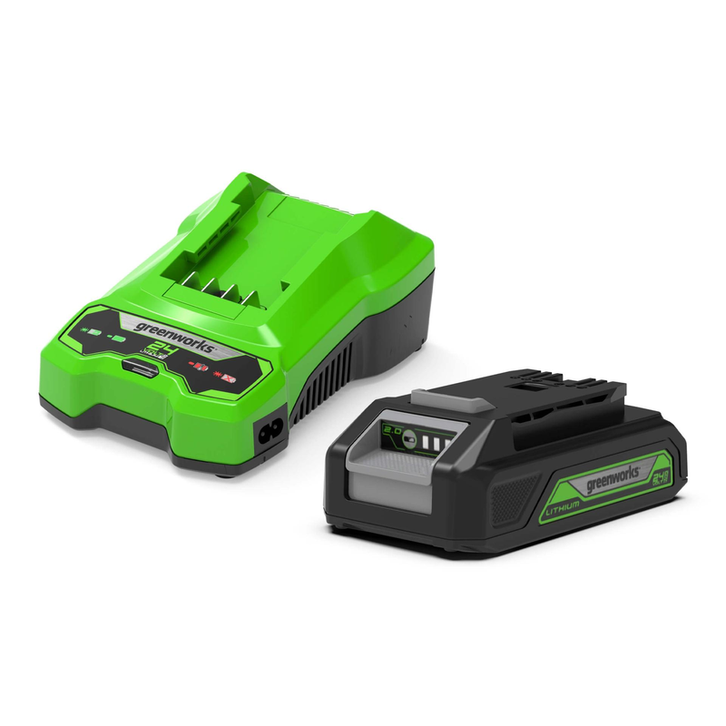 Greenworks Startsett 24v 2ah Batteri Og Lader Greenworks