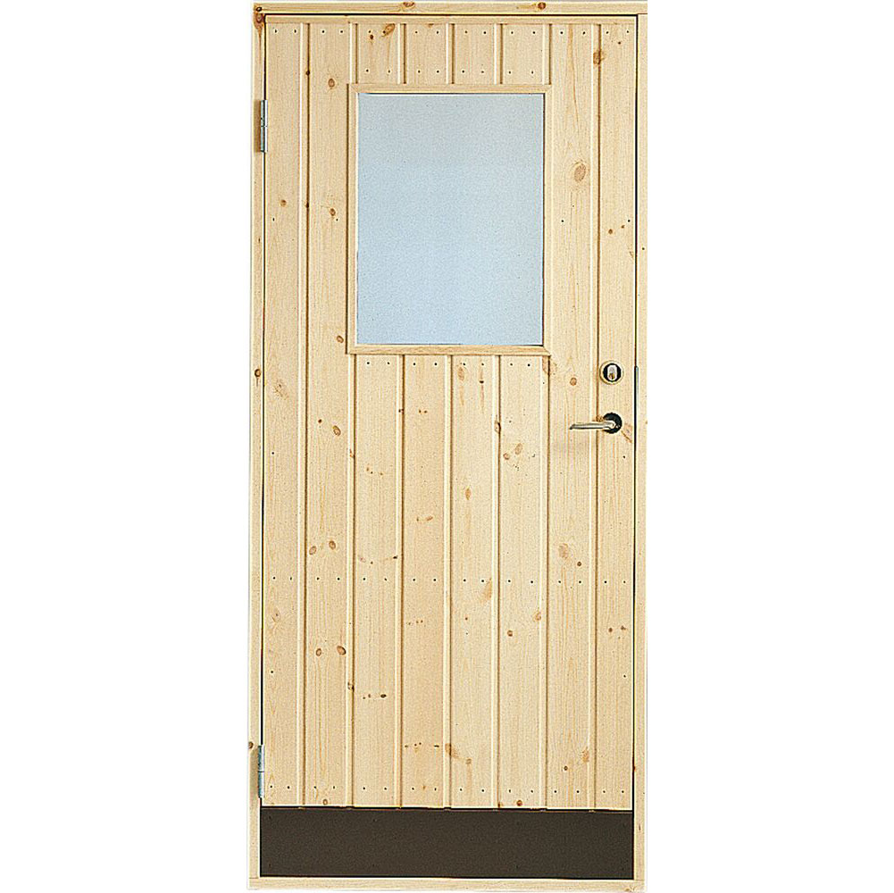 Jabo Dør Til Oppbevaringsbod 10° Rett Panel  9 X 20, Venstre, Ubehandlet Tre
