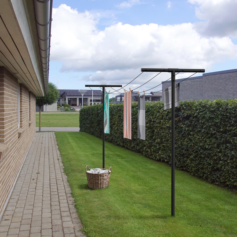 Plus Tørkestativ Stål S Varmgalvanisert Og Pulverlakkert, Svart Ral 9005 - Glans 30