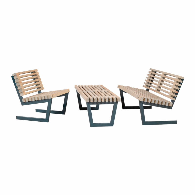 Plus Loungesett Siesta Med Stort Bord 138 Cm  75 Cm, 179 Cm