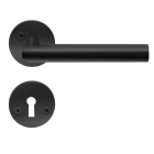 Innedørvridere B236 Rett Rund Rett Matt svart rustfritt stål Beslagsboden