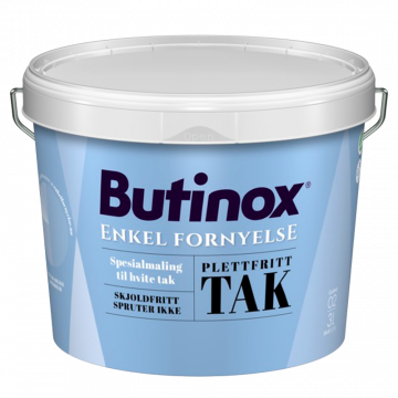 Butinox Takmaling hvit  - malingen kan brukes som den er eller blandes i mange lyse toner