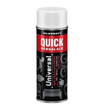 Quick Bengalack spray hvit silkematt