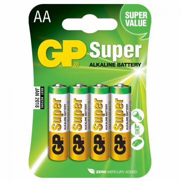 Batteri GP Super Alkaline LR6 AA 4-P