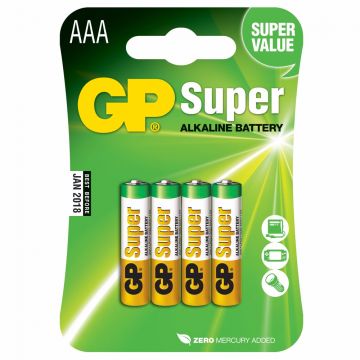 Batteri GP Super Alkaline LR03 AAA 4-P