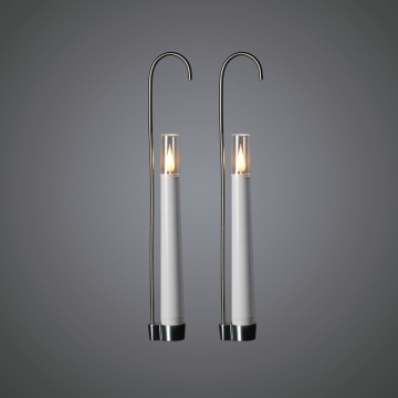 Dekorativ lampe Ute Lampe 2 stk. LED hengende hvit 3D-fjernkontroll Gnosjö Konstsmide