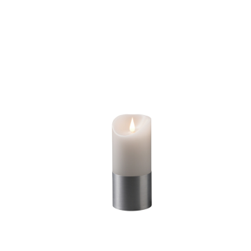 Dekorative stearinlys Elektrisk Vokslys hvitt med folie LED timer 4/8t 2xC Gnosjö Konstsmide