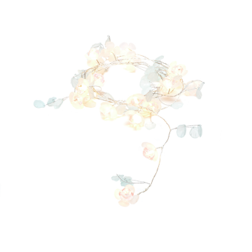 Innendørs lysgardin B/O Rosa/hvite blomster, 20 varmhvite LED-lamper Gnosjö Konstsmide