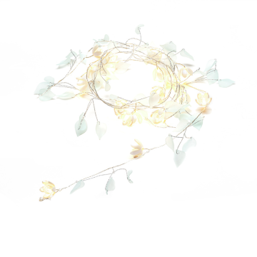 Innendørs lysgardin B/O Klare/hvite blomster, 20 varmhvite lysdioder Gnosjö Konstsmide