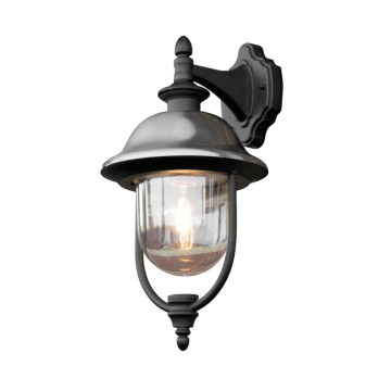 Vegglampe Ute Parma E27 svart/rustfri Gnosjö Konstsmide